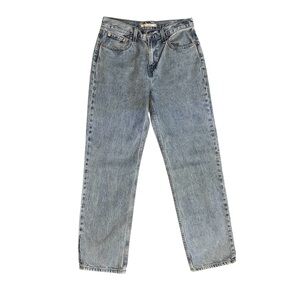 28 Levi’s Low Pro Straight Leg Denim Jeans Women’s Light Blue Gray Acid Wash